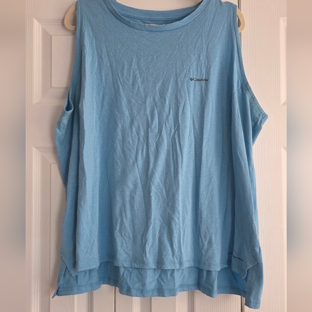 Columbia Light Blue Sleeveless Omni Shade Tank 2x